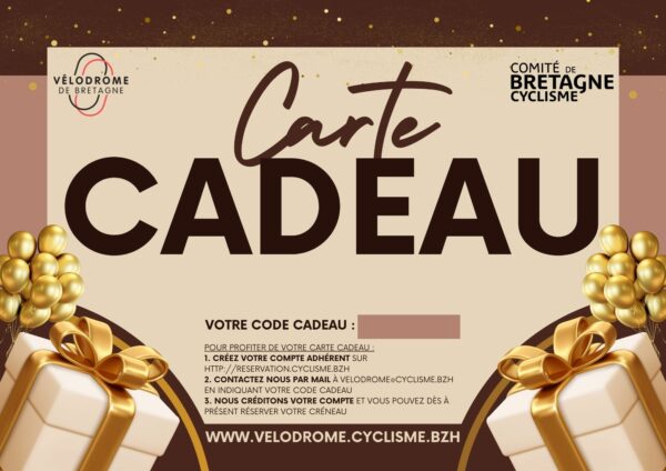 Carte cadeau - Séance Piste au Vélodrome de Bretagne